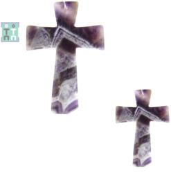  Pandantiv Ametist Chevron Cruce 61-62 x 42-44 mm - 1 Buc
