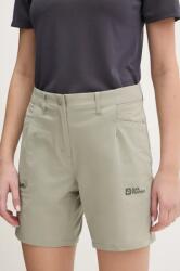Jack Wolfskin kültéri rövidnadrág Prelight Stride zöld, sima, magas derekú, A63785 - zöld 36