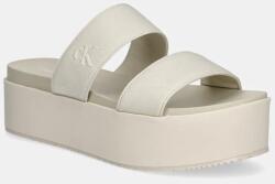 Calvin Klein Jeans papucs FLATFORM SANDAL WEBBING IN bézs, női, platformos, YW0YW01789 - bézs Női 40