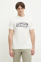 Jack Wolfskin t-shirt Brand bézs, férfi, nyomott mintás, A64116 - bézs S