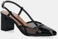 Jonak bőr flip-flop DHAPOPILLE fekete, magassarkú, nyitott sarokkal, 3800101 - fekete Női 39