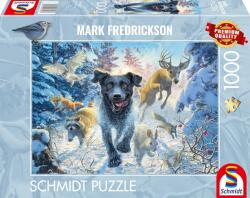Schmidt Spiele - Csodálatos kutyák - Fekete labrador a hóban 1000 darabos kirakó (58558)
