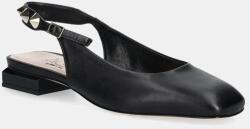 AGL bőr flip-flop Angie L Spike fekete, magassarkú, nyitott sarokkal, D557007PCSOFTY0000 - fekete Női 40