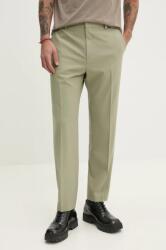HUGO BOSS gyapjú nadrág férfi, zöld, testhezálló, 50530126 - zöld 52