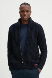 Superdry kardigán gyapjú keverékből sötétkék, férfi, M6110591A-4BL - sötétkék M