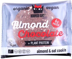 Kookie Cat bio vegán gluténmentes mandulás zabkeksz, protein csoki 50 g - vegyesbolt