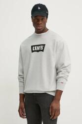 Levi's pamut melegítőfelső PREMIUM GRAPHIC CREW szürke, férfi, nyomott mintás, 000MS - szürke XL