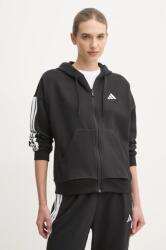 Adidas felső Essentials fekete, női, nyomott mintás, kapucnis, JE1283 - fekete M
