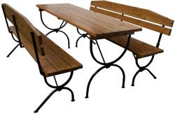 Bavord Sörpad garnitúra BAVORD 180x60cm DE LUX I sötét, háttámlával Varianta: Sörpad garnitúra 180x60cm DE LUX I sötét, háttámlával