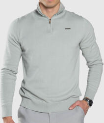 Iron Aesthetics Kötött pulóver cipzárral Iron Aesthetics Tomas, sage zöld: XXL Zöld