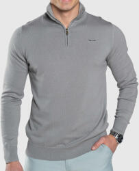 Iron Aesthetics Kötött pulóver cipzárral Iron Aesthetics Tomas, szürke: 2XL Szürke