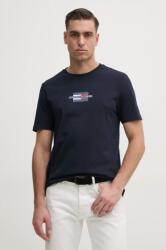 Tommy Hilfiger pamut póló sötétkék, férfi, nyomott mintás, MW0MW38636 - sötétkék S