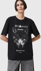 AllSaints pamut póló DAWN női, fekete, W016JC - fekete L
