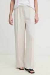 Calvin Klein nadrág női, bézs, magas derekú széles, K20K208214 - bézs 36