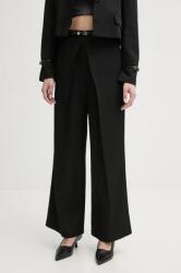 Isabelle Blanche nadrág vászonkeverékből női, fekete, magas derekú egyenes, IS25SS-P059-T004 - fekete L