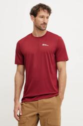 Jack Wolfskin sportos póló Delgami bordó, sima, 1809811 - burgundia XXL