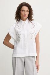 TWINSET pamut ing női, galléros, fehér, relaxed, 251TP2171 - fehér 40