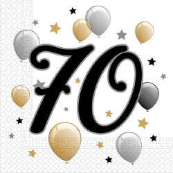 20 darabos papír szalvéta - Happy Birthday 70. szülesésnap - Milestone