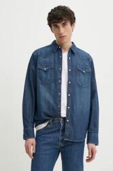 Levi's pamut ing férfi, galléros, sötétkék, regular - sötétkék L - answear - 28 990 Ft
