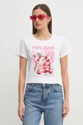 Pepe Jeans pamut póló RYOKO női, fehér, PL506069 - fehér S