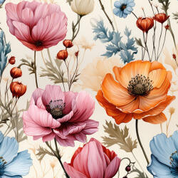 Takoy Műselyem, bársonyos fényű - világos virágok 145