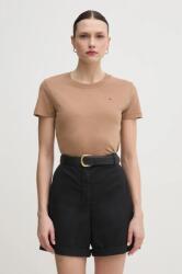 Tommy Hilfiger pamut póló női, barna, WW0WW44433 - barna XL