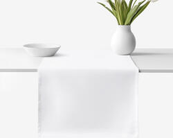 Goldea napron de masă 100% bumbac - alb 35x180 cm Fata de masa