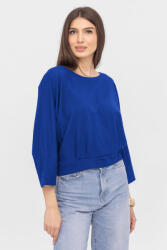 Pierino Bluza cu spate petrecut, si maneca fluture, din tricot de bumbac, albastru electric Talie unica
