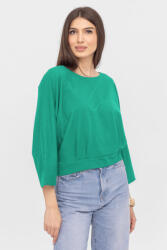 Pierino Bluza cu spate petrecut, si maneca fluture, din tricot de bumbac, turcoaz Talie unica