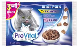 PreVital Alutasakos Macskaeledel 4x 100g ( 2db Csirke, 2db Borjú) (LPHT-PREV8)