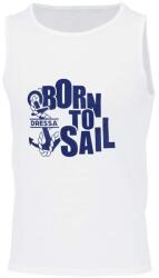 Dressa Sailor horgony mintás férfi pamut trikó - fehér White, XL (d18457)