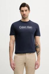 Calvin Klein pamut póló sötétkék, férfi, nyomott mintás, K10K114149 - sötétkék XL