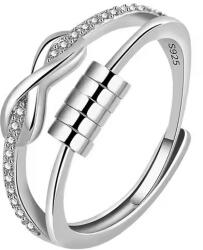  Végtelen kristályos gyűrű whitegold (állítható méret)