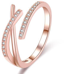  X kristályos gyűrű rosegold (állítható méret)