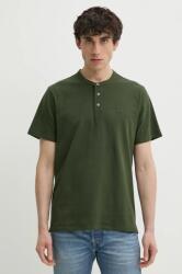 Levi's pamut póló SS HM HENLEY zöld, férfi, sima, A8602 - zöld S