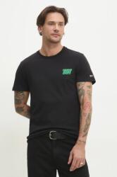 Tommy Jeans pamut póló fekete, férfi, sima, DM0DM21863 - fekete XL