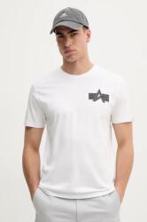 Alpha Industries pamut póló Coach T BE fehér, férfi, nyomott mintás, 156538 - fehér S
