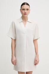 Calvin Klein ruha vászonkeverékből bézs, mini, oversize, K20K208382 - bézs 36