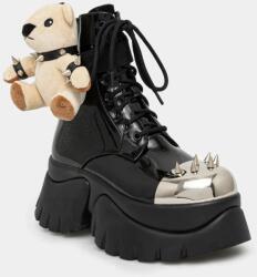 Koi Footwear bőr bakancs fekete, női, platformos, Eddie s Teddy - fekete Női 37
