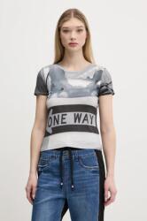 Desigual t-shirt POTOMAC női, szürke, 25SWTKA0 - szürke XS