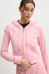 Juicy Couture felső rózsaszín, női, nyomott mintás, kapucnis, JCWA122001 - rózsaszín XXS