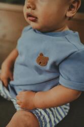 Donsje baba pamut póló Jarne T-shirt Bear sima, 4081801 - kék 68
