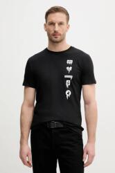 Alpha Industries pamut póló Freedom T fekete, férfi, nyomott mintás, 156539 - fekete L