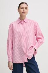 Pepe Jeans pamut ing CHARISMA női, galléros, rózsaszín, relaxed, PL305003 - rózsaszín S