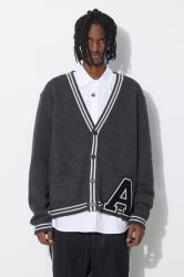 AMBUSH gyapjú kardigán A Patch Knit Cardigan szürke, BMHB003S24KNI - szürke M