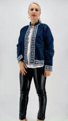 Ie Traditionala Sacou denim brodat Ceci 2