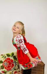 Ie Traditionala Kids Rochita traditionala stilizata cu Maci 3