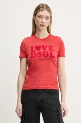 Desigual t-shirt LOVE DSGL női, piros, 25SWTK10 - piros M