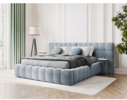  Pat Dormitor MAMAIA, Catifea, Albastru deschis, 100x350x230 cm