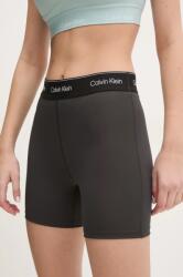Calvin Klein Performance edzős rövidnadrág fekete, nyomott mintás, magas derekú, LVGWS5L706 - fekete L